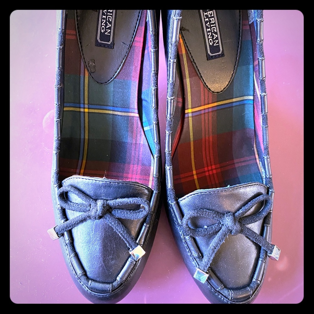 Black loafers with heel